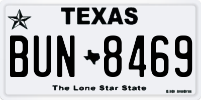 TX license plate BUN8469