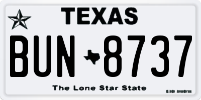 TX license plate BUN8737