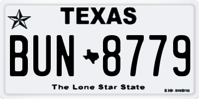 TX license plate BUN8779