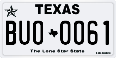 TX license plate BUO0061