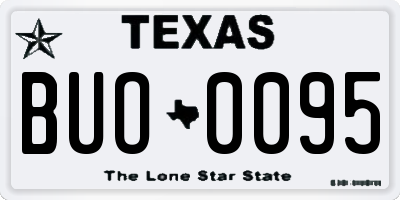 TX license plate BUO0095