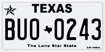 TX license plate BUO0243