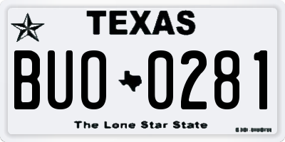 TX license plate BUO0281