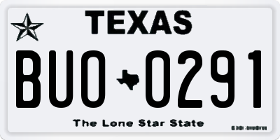 TX license plate BUO0291