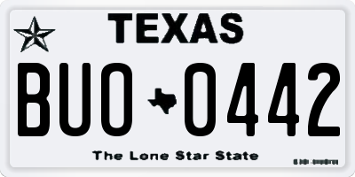 TX license plate BUO0442