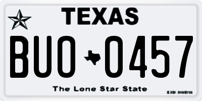 TX license plate BUO0457