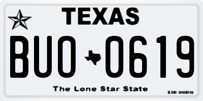 TX license plate BUO0619
