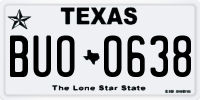 TX license plate BUO0638