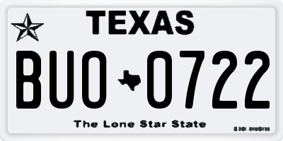 TX license plate BUO0722