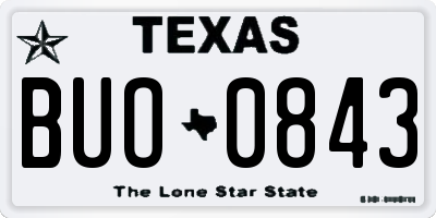 TX license plate BUO0843