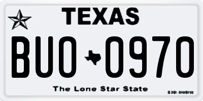 TX license plate BUO0970