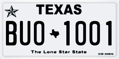 TX license plate BUO1001