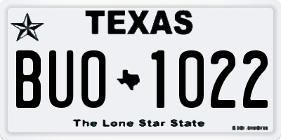 TX license plate BUO1022