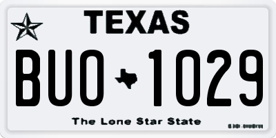 TX license plate BUO1029