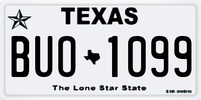TX license plate BUO1099