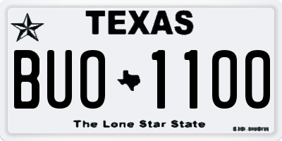 TX license plate BUO1100