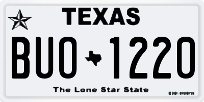 TX license plate BUO1220
