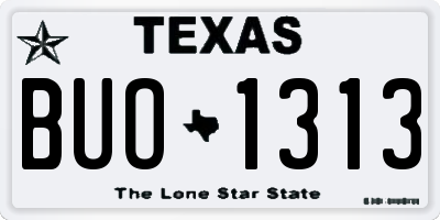 TX license plate BUO1313