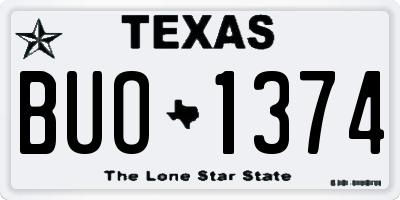 TX license plate BUO1374