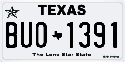 TX license plate BUO1391