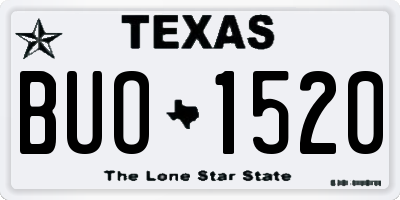 TX license plate BUO1520