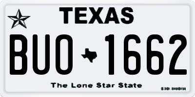 TX license plate BUO1662