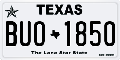 TX license plate BUO1850