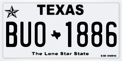 TX license plate BUO1886