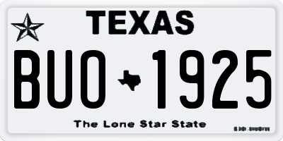 TX license plate BUO1925