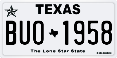 TX license plate BUO1958