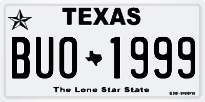 TX license plate BUO1999