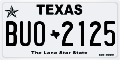 TX license plate BUO2125