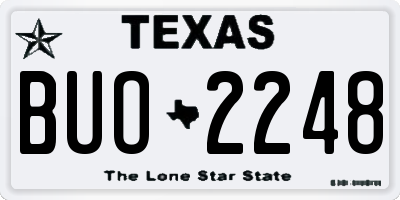 TX license plate BUO2248