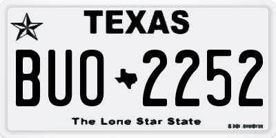 TX license plate BUO2252