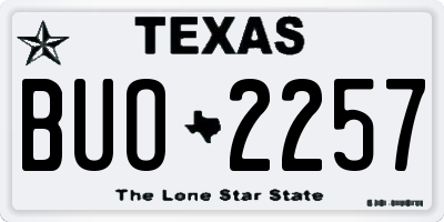 TX license plate BUO2257