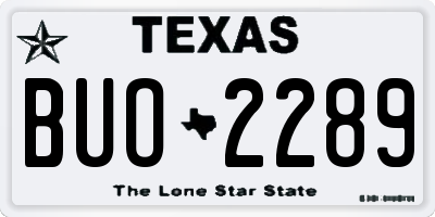 TX license plate BUO2289