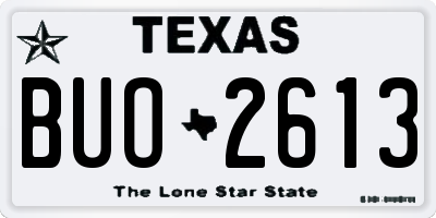 TX license plate BUO2613