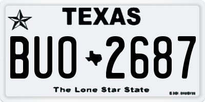 TX license plate BUO2687
