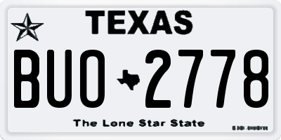 TX license plate BUO2778