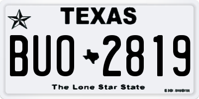 TX license plate BUO2819