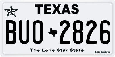 TX license plate BUO2826
