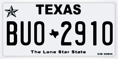 TX license plate BUO2910