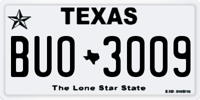 TX license plate BUO3009