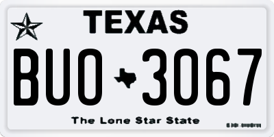 TX license plate BUO3067