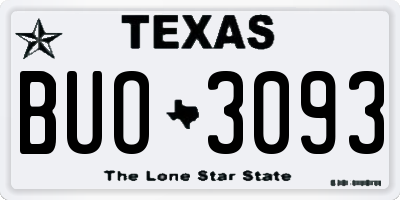 TX license plate BUO3093