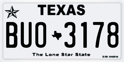 TX license plate BUO3178