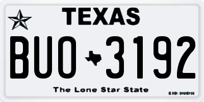 TX license plate BUO3192