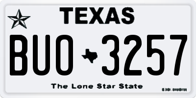 TX license plate BUO3257