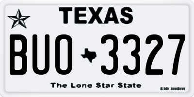 TX license plate BUO3327