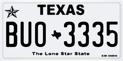 TX license plate BUO3335